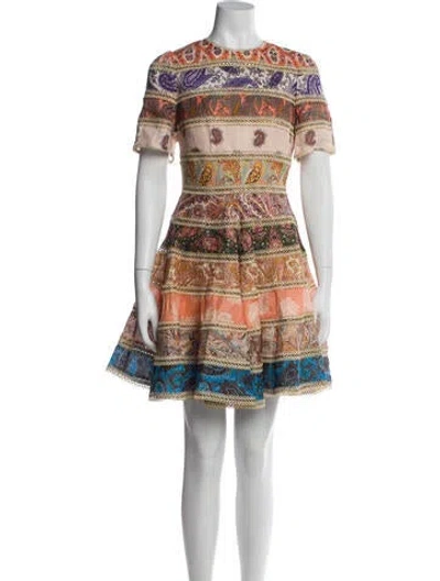 Pre-owned Zimmermann Linen Mini Dress W/ Tags In Orange