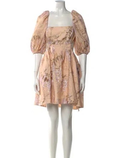 Pre-owned Zimmermann Linen Mini Dress W/ Tags In Orange