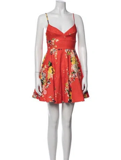 Pre-owned Zimmermann Linen Mini Dress W/ Tags In Orange