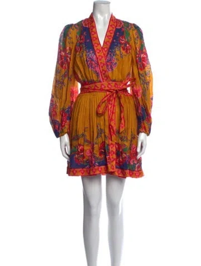 Pre-owned Zimmermann Linen Mini Dress W/ Tags In Orange