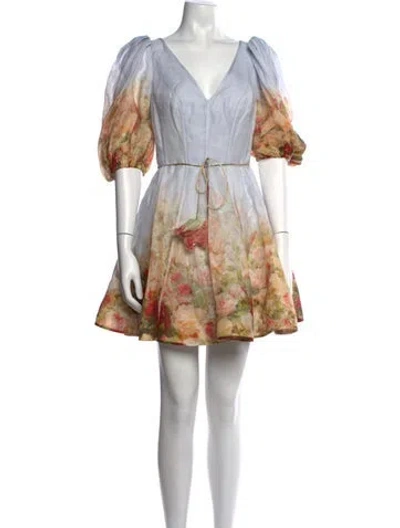 Pre-owned Zimmermann Linen Mini Dress W/ Tags In Pink