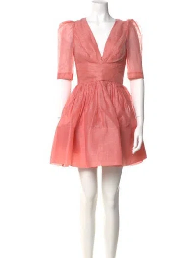 Pre-owned Zimmermann Linen Mini Dress W/ Tags In Pink