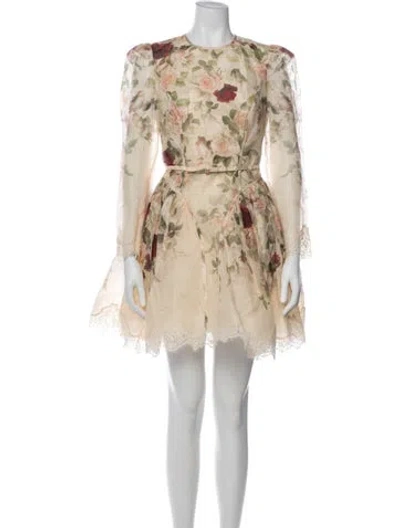 Pre-owned Zimmermann Linen Mini Dress W/ Tags In Pink