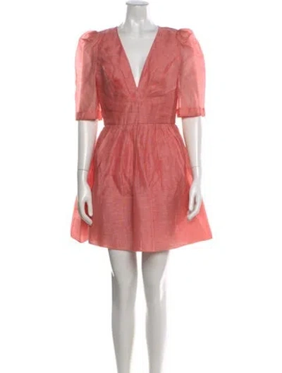 Pre-owned Zimmermann Linen Mini Dress W/ Tags In Pink