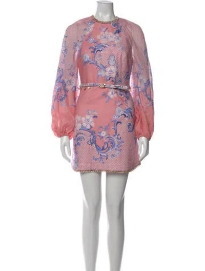 Pre-owned Zimmermann Linen Mini Dress W/ Tags In Pink