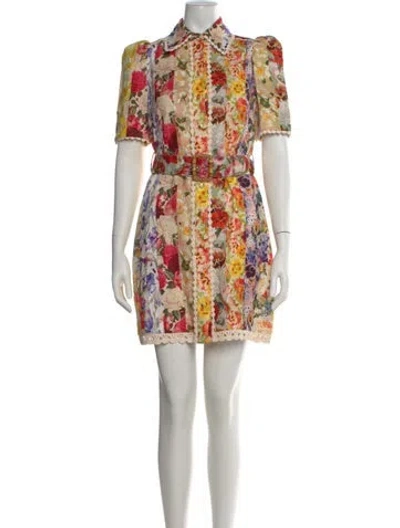 Pre-owned Zimmermann Linen Mini Dress W/ Tags In Red