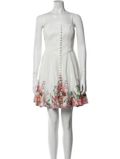 Pre-owned Zimmermann Linen Mini Dress W/ Tags In White