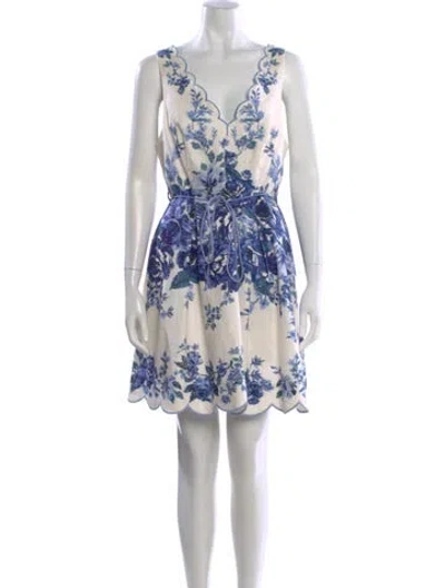 Pre-owned Zimmermann Linen Mini Dress W/ Tags In White