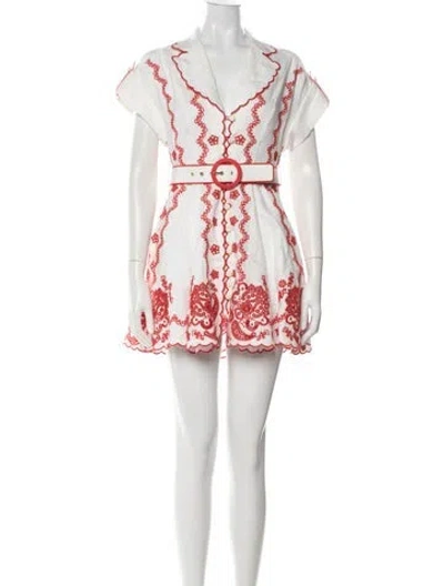 Pre-owned Zimmermann Linen Mini Dress W/ Tags In White