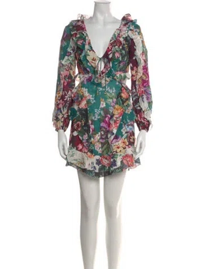 Pre-owned Zimmermann Linen Mini Dress W/ Tags In White