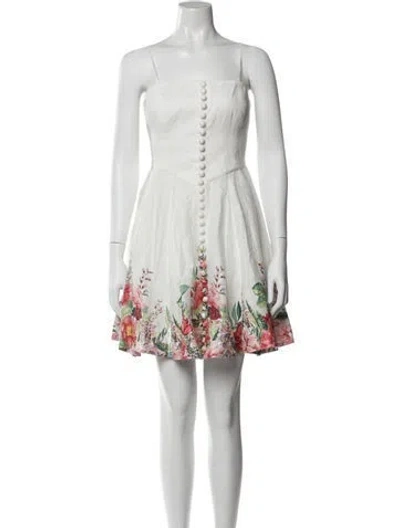 Pre-owned Zimmermann Linen Mini Dress W/ Tags In White