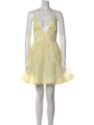 Pre-owned Zimmermann Linen Mini Dress W/ Tags In Yellow