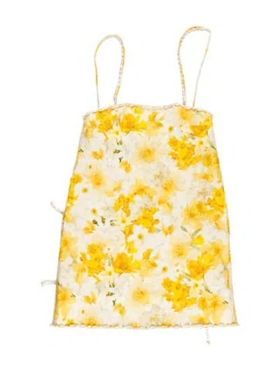 Pre-owned Zimmermann Linen Mini Dress W/ Tags In Yellow