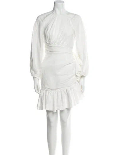 Pre-owned Zimmermann Linen Mini Dress In White