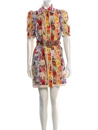 Pre-owned Zimmermann Linen Mini Dress In White