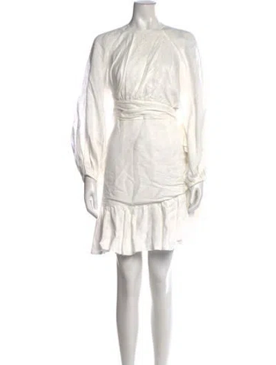 Pre-owned Zimmermann Linen Mini Dress In White