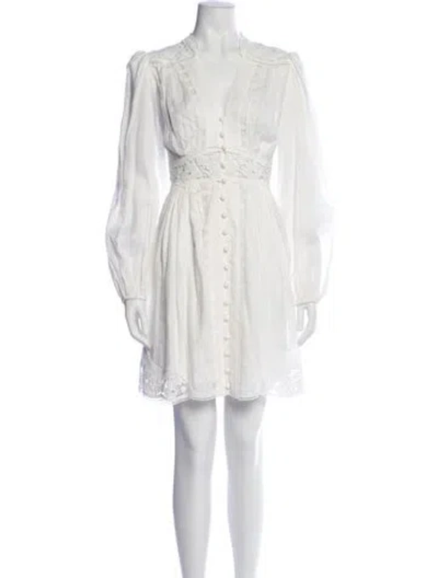 Pre-owned Zimmermann Linen Mini Dress In White