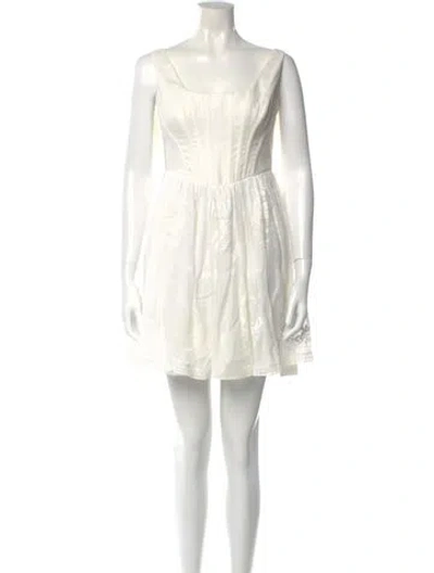 Pre-owned Zimmermann Linen Mini Dress In White