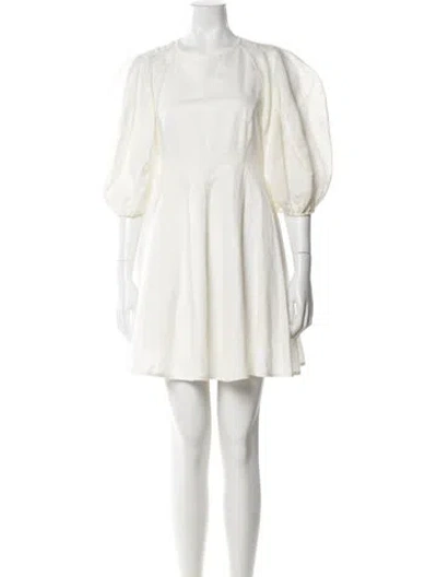 Pre-owned Zimmermann Linen Mini Dress In White