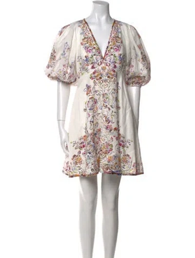 Pre-owned Zimmermann Linen Mini Dress In White