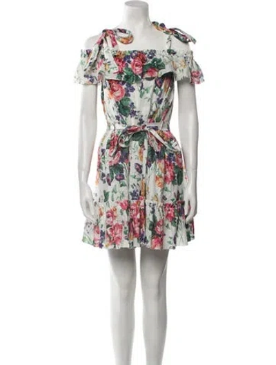 Pre-owned Zimmermann Linen Mini Dress In White