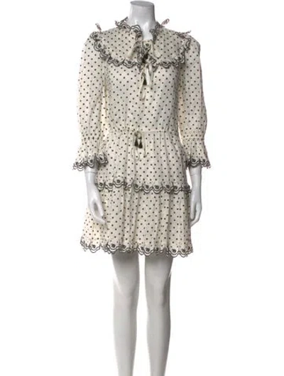 Pre-owned Zimmermann Linen Mini Dress In White