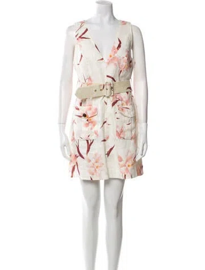 Pre-owned Zimmermann Linen Mini Dress In White