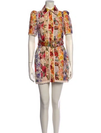 Pre-owned Zimmermann Linen Mini Dress In White