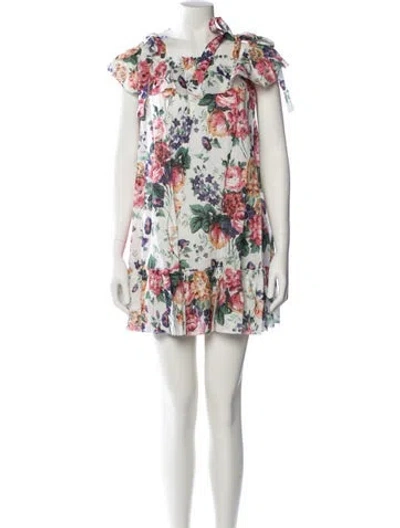 Pre-owned Zimmermann Linen Mini Dress In White