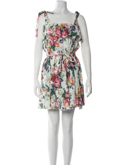 Pre-owned Zimmermann Linen Mini Dress In White