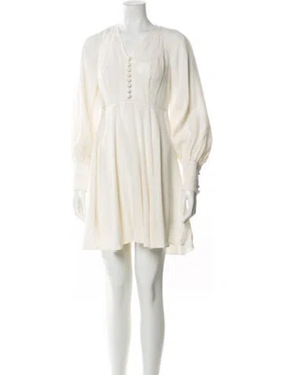 Pre-owned Zimmermann Linen Mini Dress In White