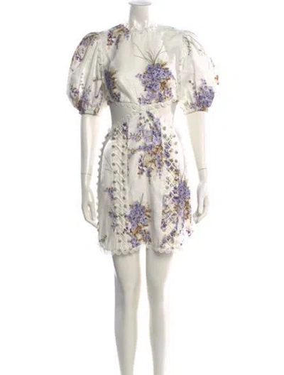 Pre-owned Zimmermann Linen Mini Dress In White