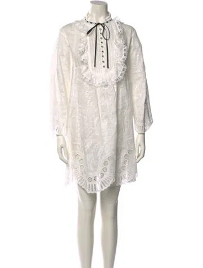 Pre-owned Zimmermann Linen Mini Dress In White