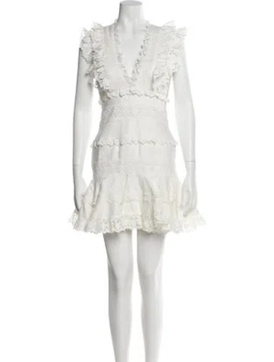 Pre-owned Zimmermann Linen Mini Dress In White