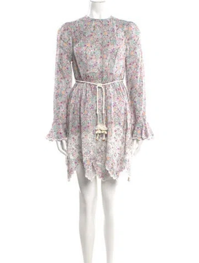 Pre-owned Zimmermann Linen Mini Dress In White