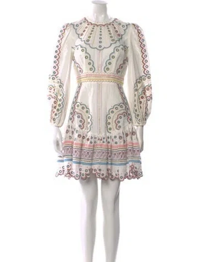 Pre-owned Zimmermann Linen Mini Dress In White