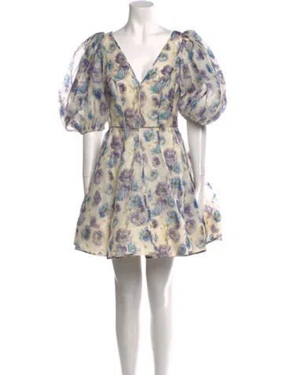 Pre-owned Zimmermann Linen Mini Dress In White