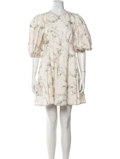 Pre-owned Zimmermann Linen Mini Dress In White