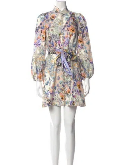Pre-owned Zimmermann Linen Mini Dress In White