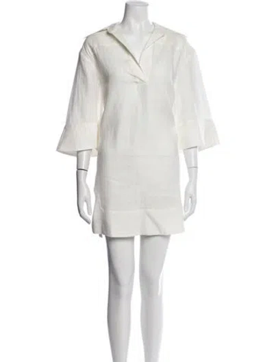 Pre-owned Zimmermann Linen Mini Dress In White