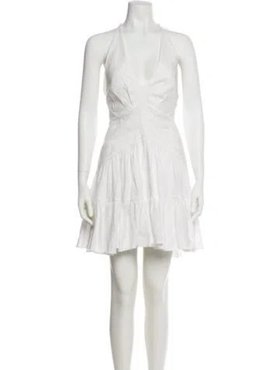 Pre-owned Zimmermann Linen Mini Dress In White