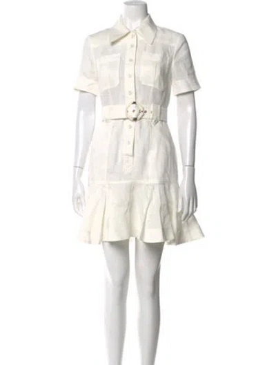 Pre-owned Zimmermann Linen Mini Dress In White