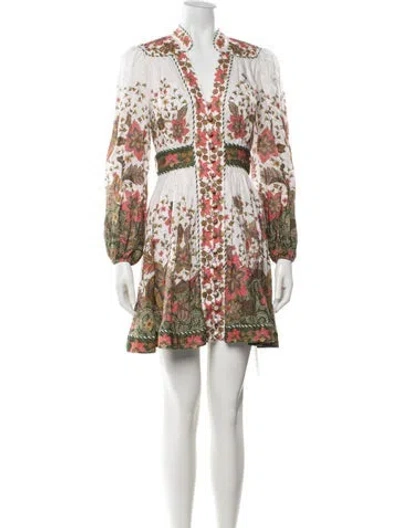 Pre-owned Zimmermann Linen Mini Dress In White