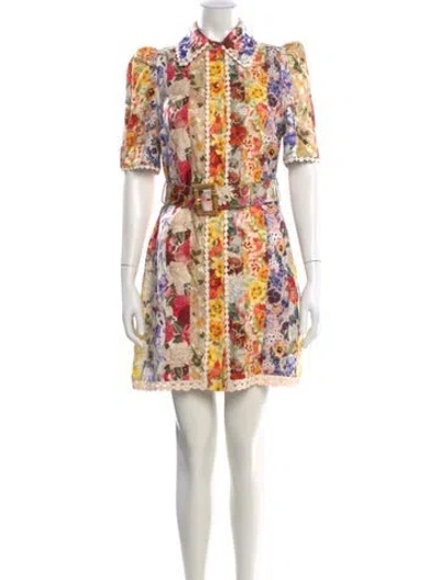 Pre-owned Zimmermann Linen Mini Dress In White