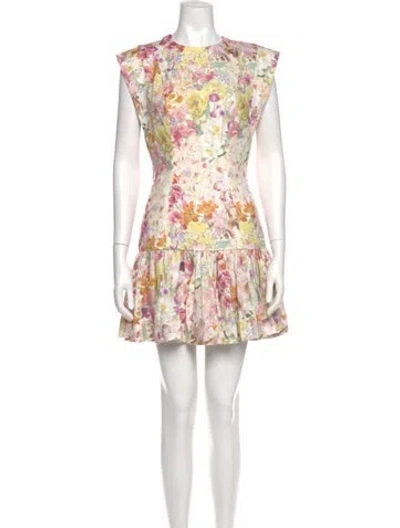 Pre-owned Zimmermann Linen Mini Dress In White