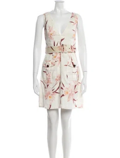 Pre-owned Zimmermann Linen Mini Dress In White