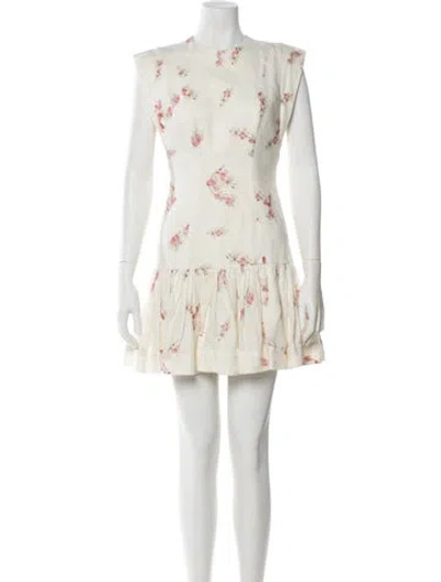 Pre-owned Zimmermann Linen Mini Dress In White