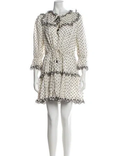 Pre-owned Zimmermann Linen Mini Dress In White