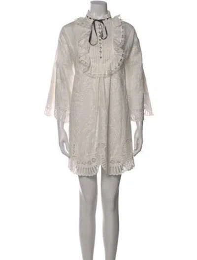 Pre-owned Zimmermann Linen Mini Dress In White