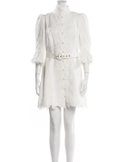 Pre-owned Zimmermann Linen Mini Dress In White